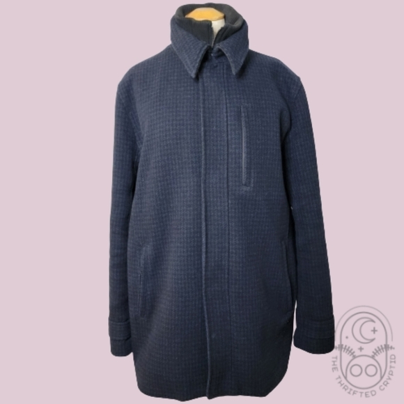 Calvin Klein Medium Double Lined Wool Blue Peacoat - Picture 1 of 15